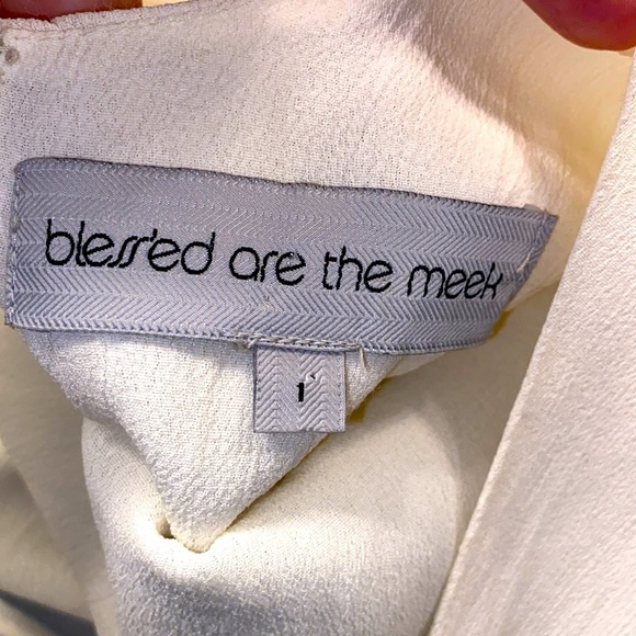 Revolve Blessed Are The Meek Ivory Crepe Beaded Sequin Studded Embellished Dress - Picture 5 of 9